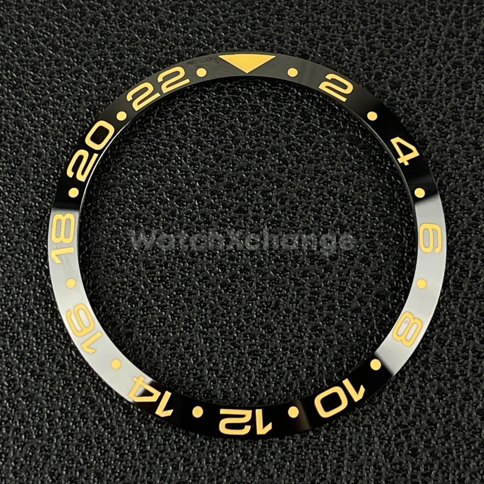 34mm Black & Yellow Ceramic GMT Bezel Insert For Seiko Rolex Tudor Divers Watch