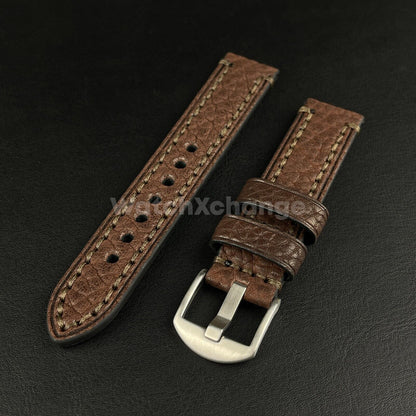 Mens Genuine Brown Leather Watch Strap Band for PANERAI FOSSIL 20mm, 22mm, 24mm