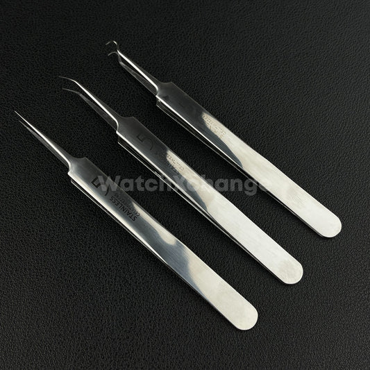 Watch Makers Tweezers Set 3pcs Fine Point Repair Tool