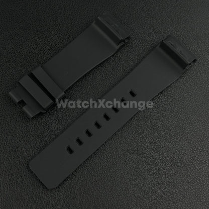 Black Silicone Rubber Watch Strap For Cartier Santos 100 Curved Ends 20 / 23mm