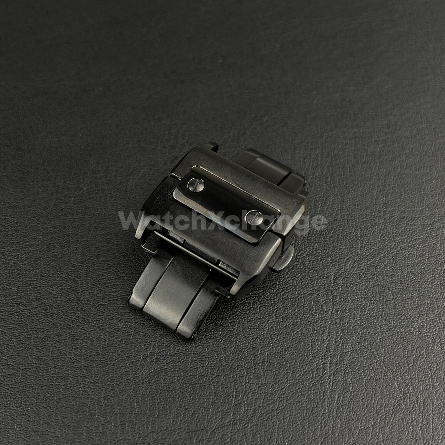 Black 18 21mm Stainless Steel Deployment Buckle/Clasp fit CARTIER SANTOS watch