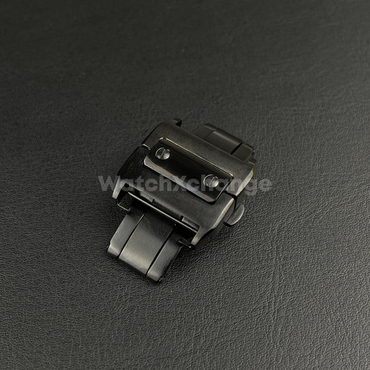 Black 18 21mm Stainless Steel Deployment Buckle/Clasp fit CARTIER SANTOS watch