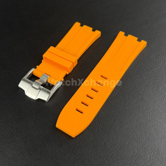 Orange Audemars Piguet AP 28mm Royal Oak Silicone Rubber Watch Strap 15710 15703