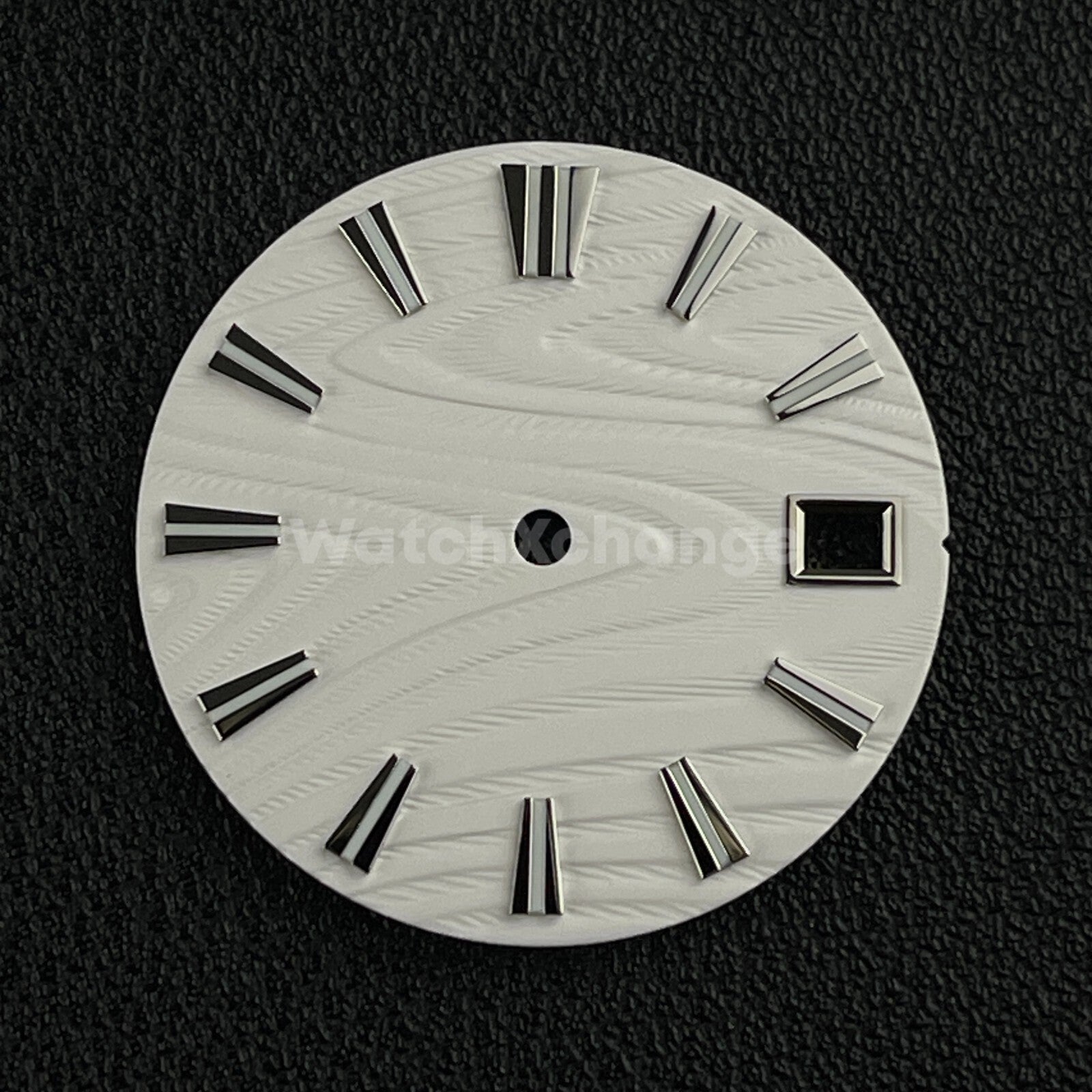 28.5mm White Wood Texture Watch Dial Face for Seiko NH35 NH36 Movement