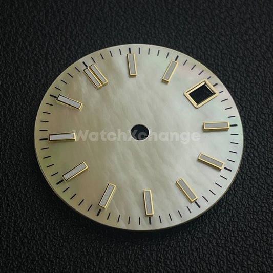 28.5mm Yellow Pearl Shell Texture Watch Dial for SEIKO NH35 NH36 Movement