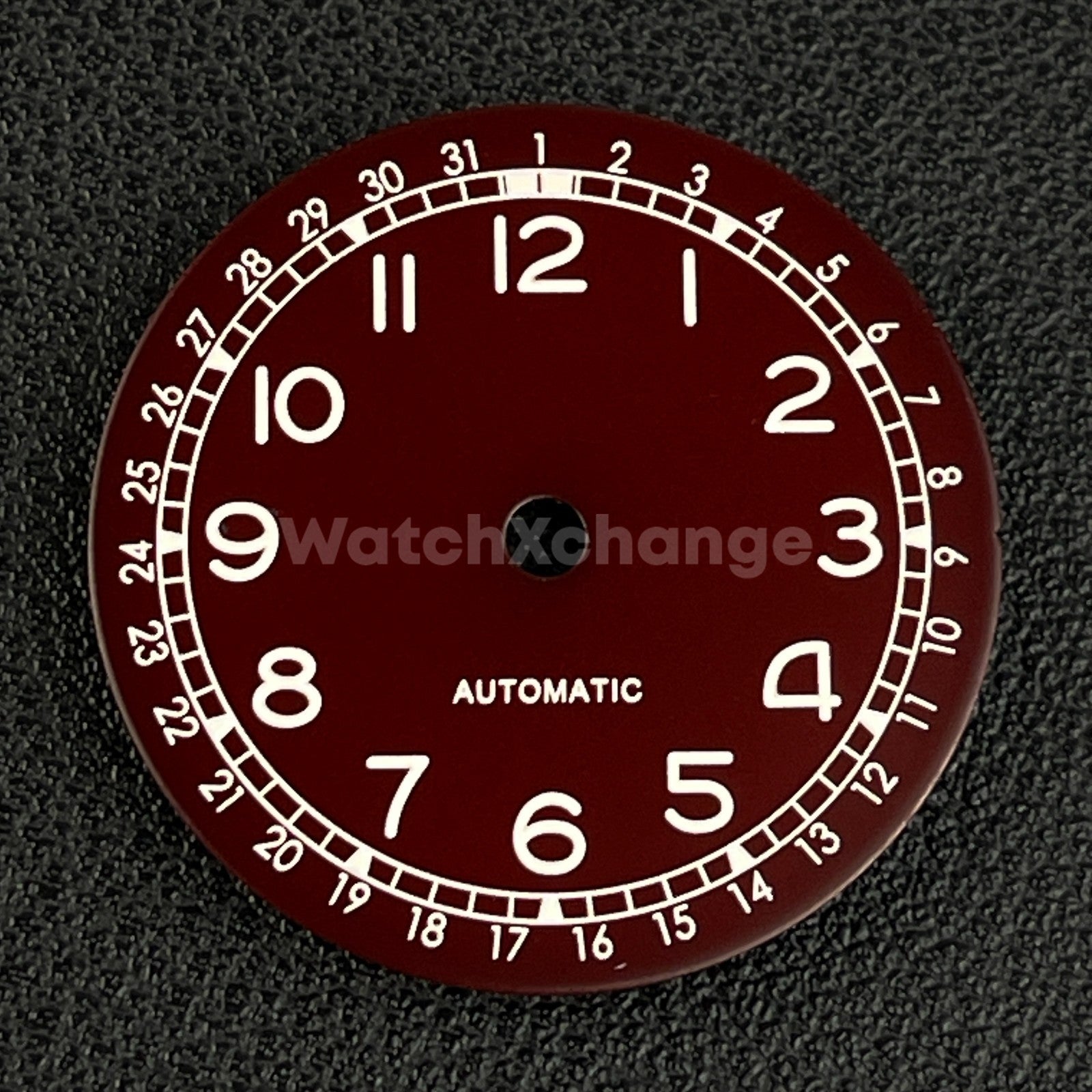 28.5mm Maroon Pilot Field Watch Dial Replacement for NH35 Watch Movement Parts
