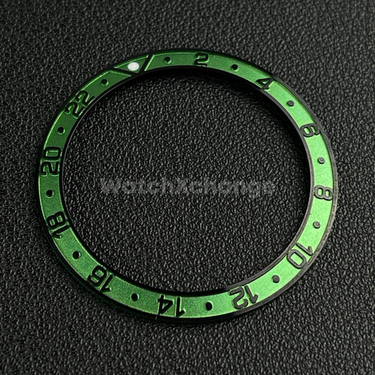 Green & Black 38mm Sloping Bezel Insert For Watch GMT Seiko Rolex SKX007 SRPD
