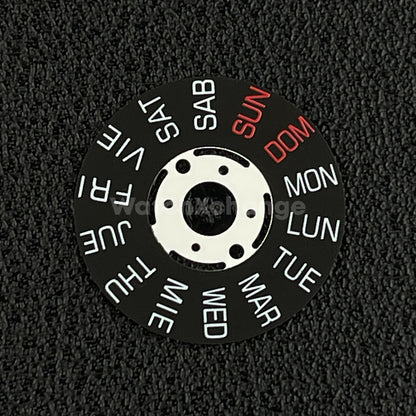 Spanish & English Black White Day Week Date Disk Wheel for NH36 Movement 3.0