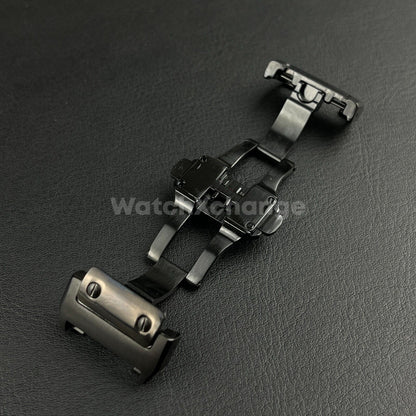 Black 18 21mm Stainless Steel Deployment Buckle/Clasp fit CARTIER SANTOS watch