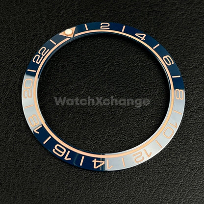 Blue Ceramic Bezel Insert 38mm GMT For Rolex Seiko SKX007 SKX009 SRPD Sloped