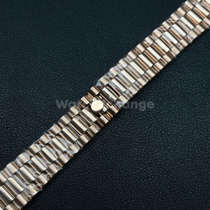 Rose Gold Premium Stainless Steel Watch Bracelet Strap Band Rolex Datejust 20mm