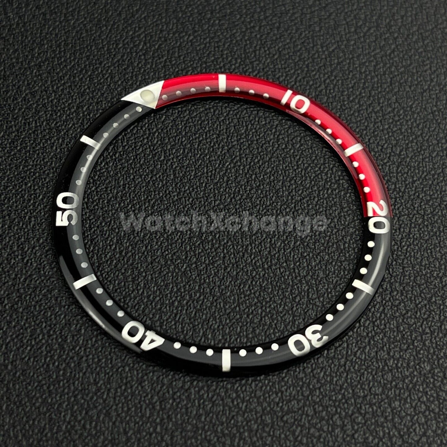 Black & Red 38mm Flat Resin Bezel Insert For Divers Watch Seiko Mod SKX SRPD