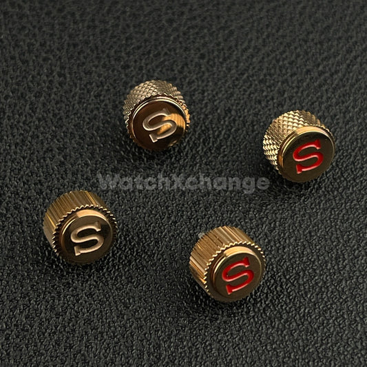 Rose Gold Screw-in Engraved "S" Crown for Seiko SKX007 SKX009 NH35 NH36 SRPD