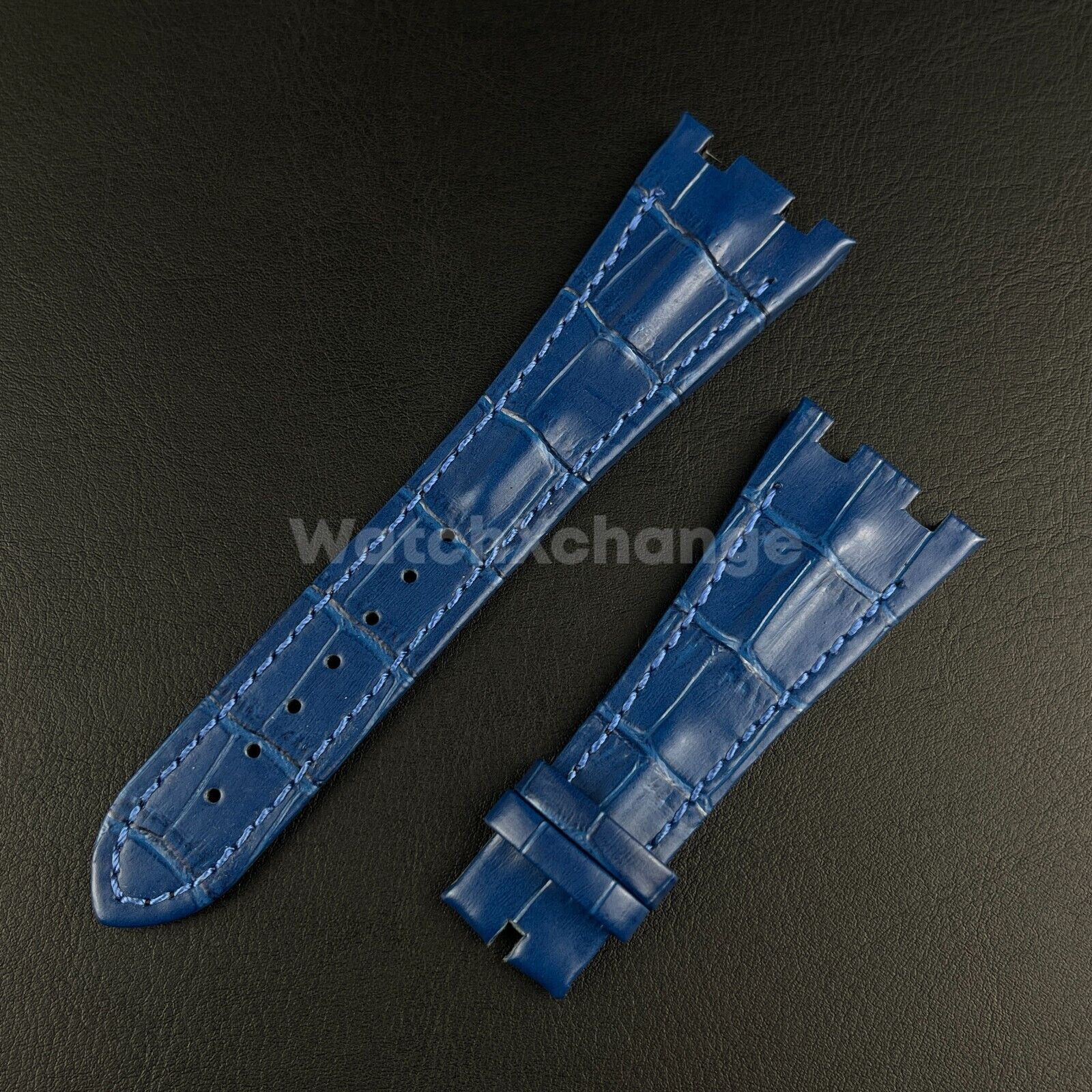 Blue High Quality Genuine Leather Watch band Strap 28mm for AP ROYAL OAK