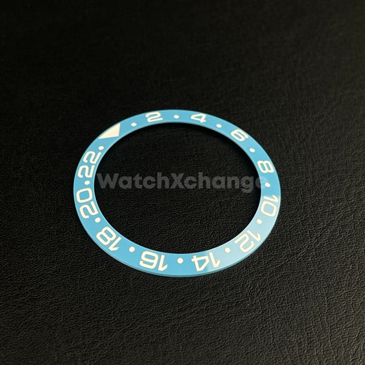 38mm Ceramic Bezel insert Light Sky Blue & White For Rolex Seiko SKX SRPD