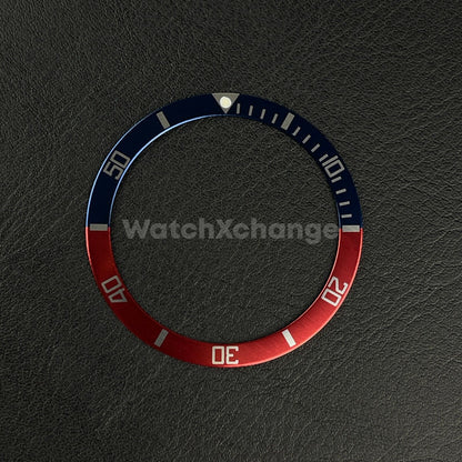 Red & Blue 39mm Flat Aluminium Bezel Insert For Divers Watch Seiko Mod Turtle