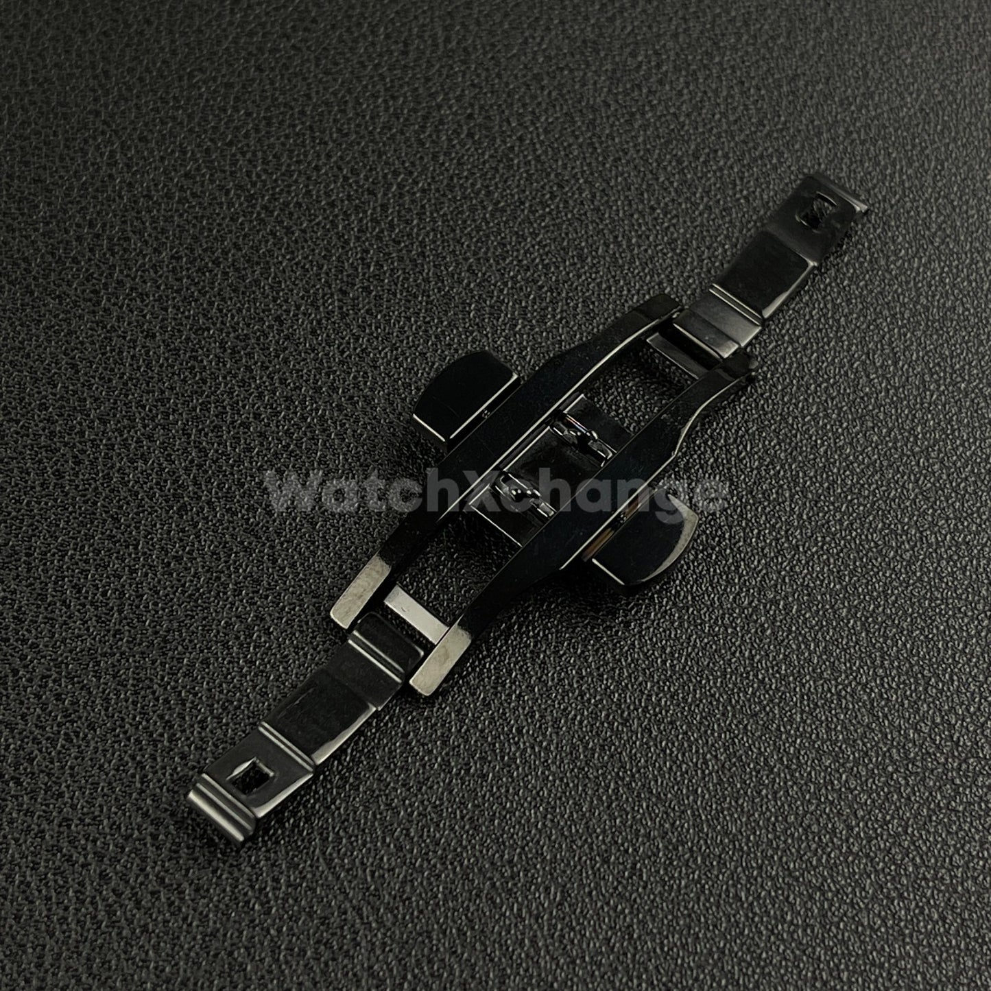 Black Double Push Button Butterfly Clasp Buckle For Watch Band Strap