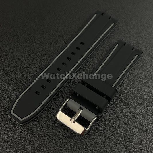 Grey Black Silicone Watch Strap For SWATCH Irony YVS400 YVS451 YVB404 Watchband