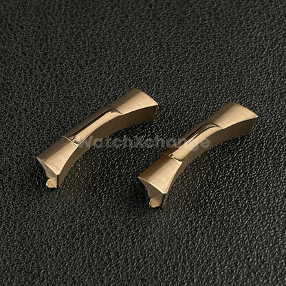 Rose Gold 22mm Curved End Links Watch Band Strap Bracelet Link For Rolex 126600