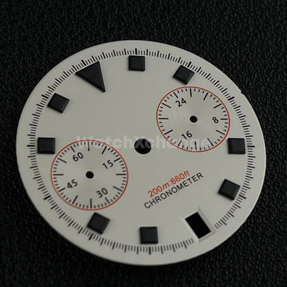 White 30mm Modified Watch Dial Accessory for VK64 Quartz Movement