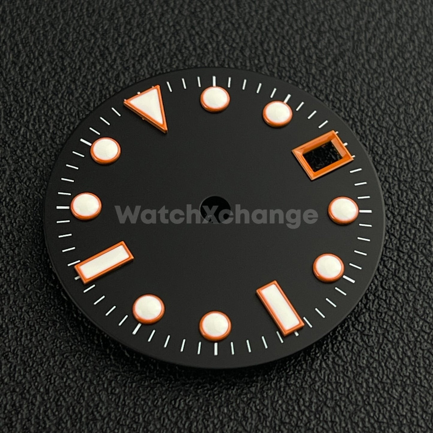 28.5mm Black & Orange Watch Dial Face for SEIKO NH35 Movement