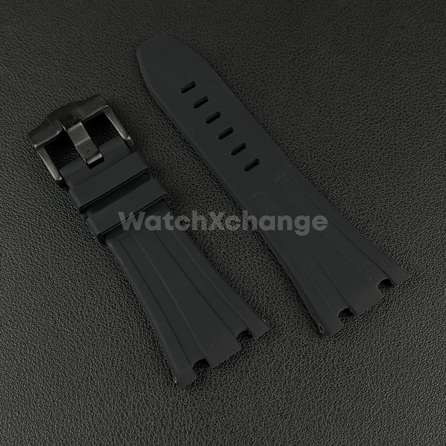 Black Audemars Piguet AP 28mm x 20mm Royal Oak Rubber Watch Strap 15710 15703
