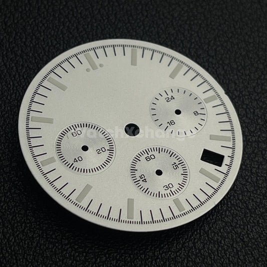 Silver 31.5mm Modified Watch Dial Accessory for VK63 Quartz Movement