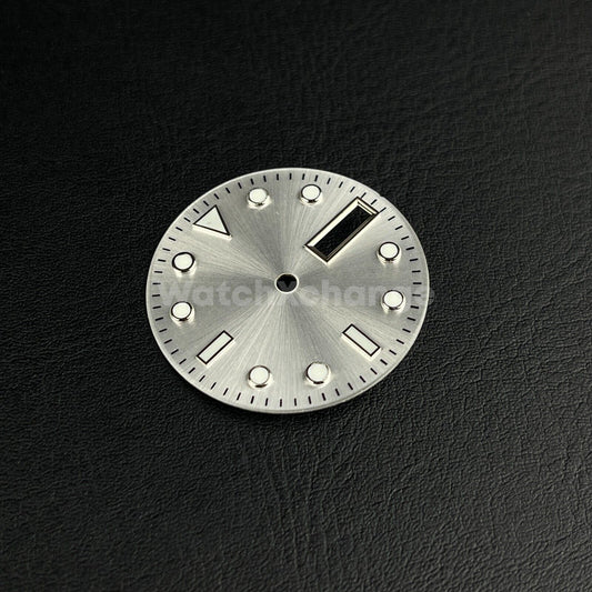 28.5mm Silver Watch Dial for SEIKO NH36 Watch Movement Parts