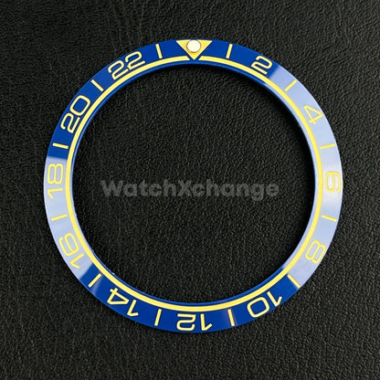 Blue Ceramic Bezel Insert 38mm GMT For Rolex Seiko SKX007 SKX009 SRPD Sloped