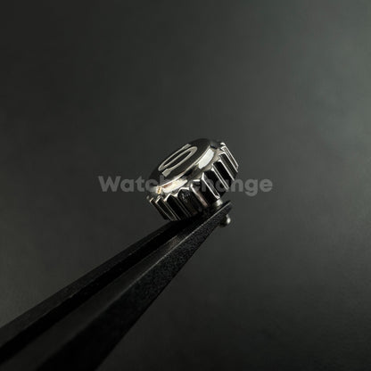 Silver Stainless Steel Watch Crown For Log Case NH35 Engraved S Logo