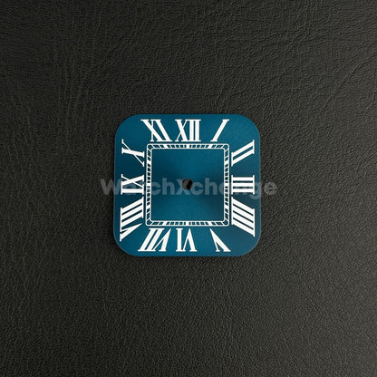 27mm Blue Square Watch Dial for NH35/NH36 Automatic Movement