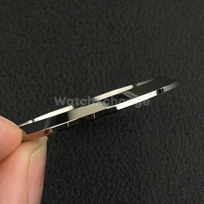 Silver Sloped Polished Stainless Steel Watch Bezel Insert Ring 36mm 39mm