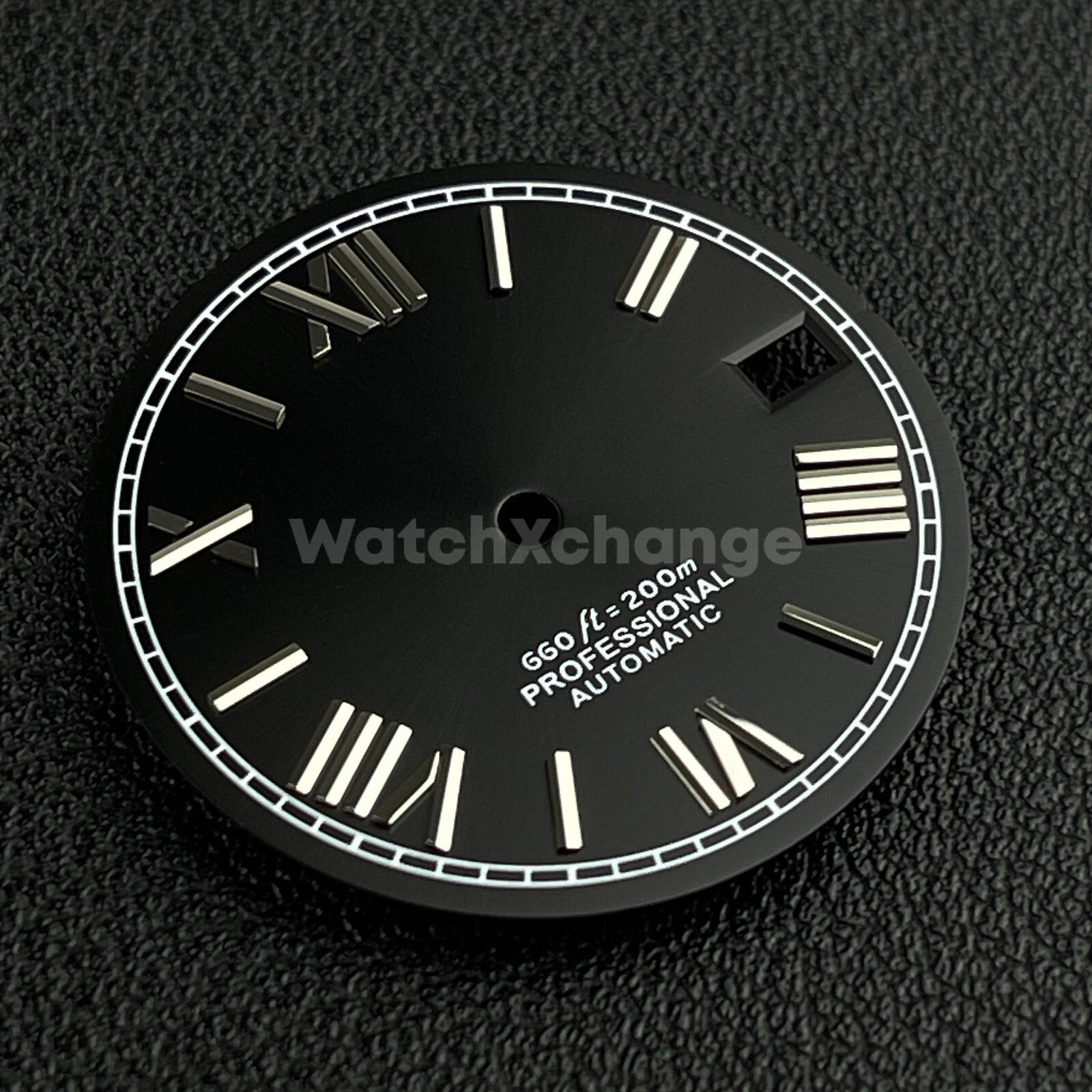 28.5mm Black Roman Numeral Watch Dial for SEIKO NH35 4R35 Movements