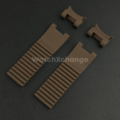 22mm Brown Silicone/Rubber Band Strap For Ulysse Nardin 263 DIVER Watch