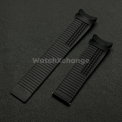 22mm Black Rubber Watch Strap Band Breathable Waterproof For TAG Heuer Carrera