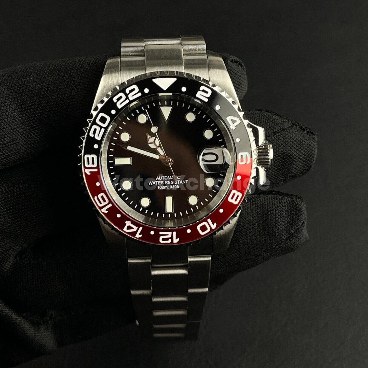 Black & Red Coke 40mm Diving Mens Watch NH35A Automatic Movement Sapphire Steel