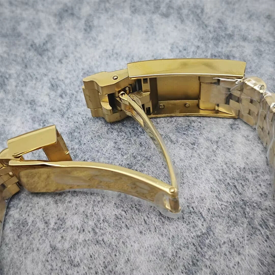 40mm Sapphire Crystal Watch Case Fit NH35 NH36 Jubilee Stainless Steel Gold
