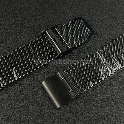 Black Milanese Mesh Watch Strap Band Steel Metal Quick Release 18mm - 24mm