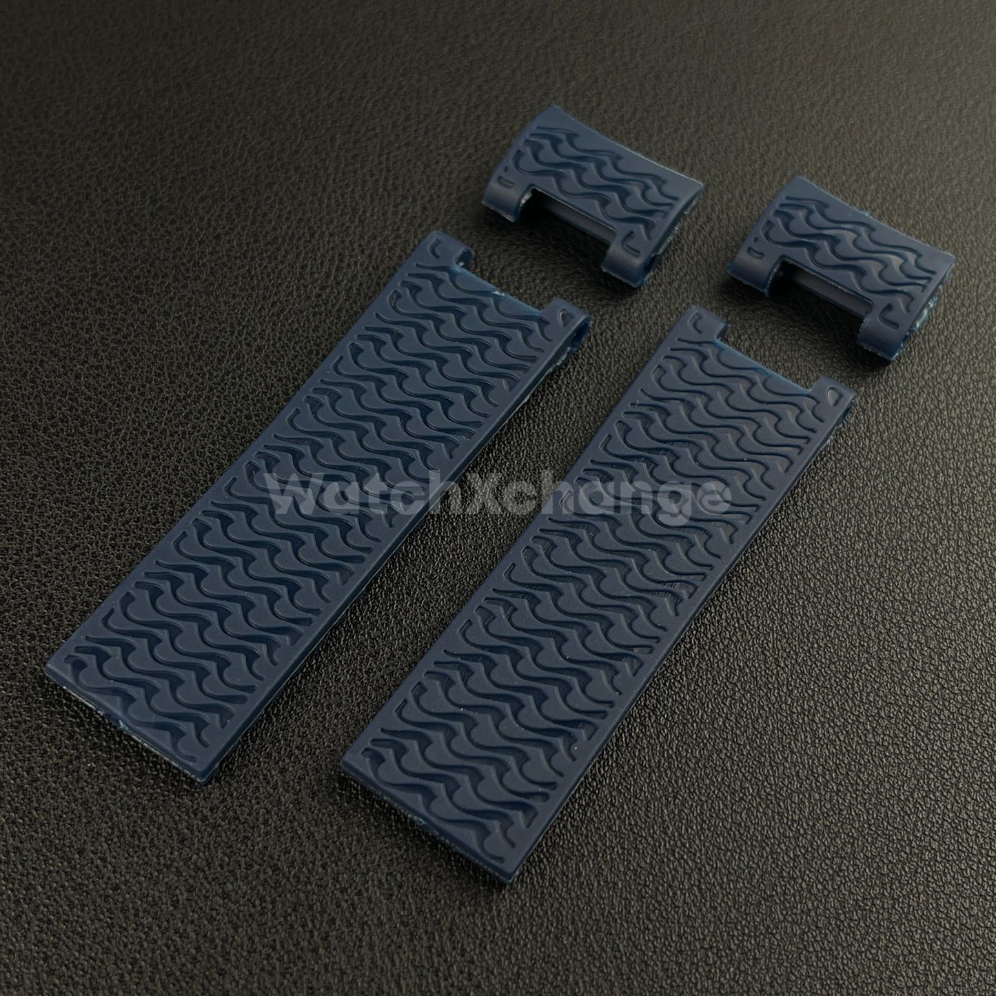 22mm Navy Blue Silicone/Rubber Band Strap For Ulysse Nardin 263 DIVER Watch