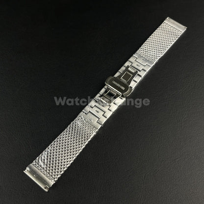 Silver Stainless Steel Mesh Strap For Citizen Eco-Drive Navihawk 22 23mm