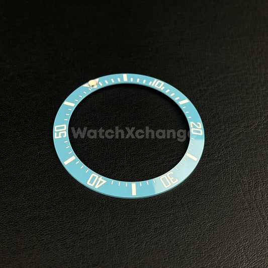 38mm Ceramic Bezel insert Light Sky Blue & White For Rolex Seiko SKX SRPD