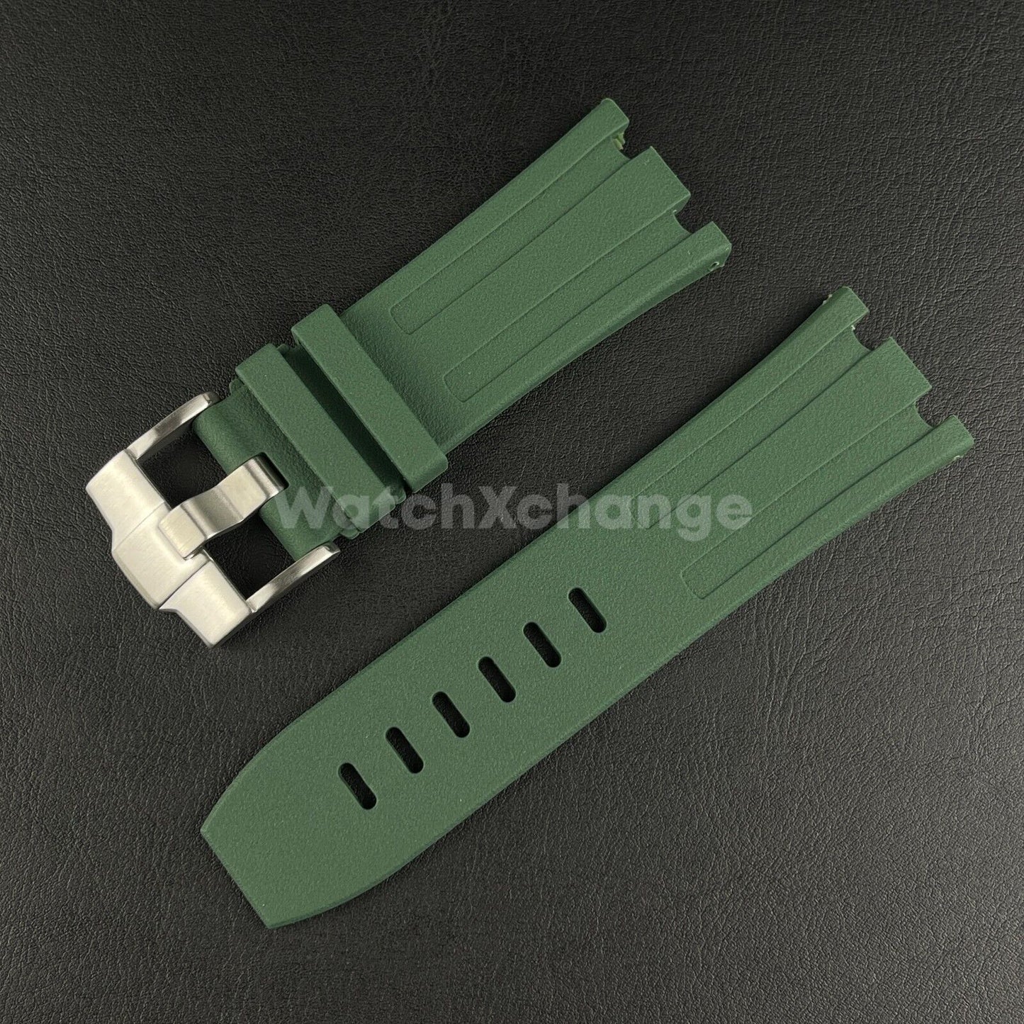 Green Audemars Piguet AP 28mm Royal Oak Silicone Rubber Watch Strap 15710 15703