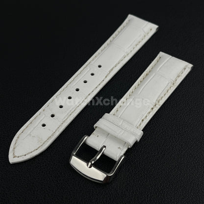 Defective White Genuine Leather Universal Watch Strap Band Alligator Grain 20mm