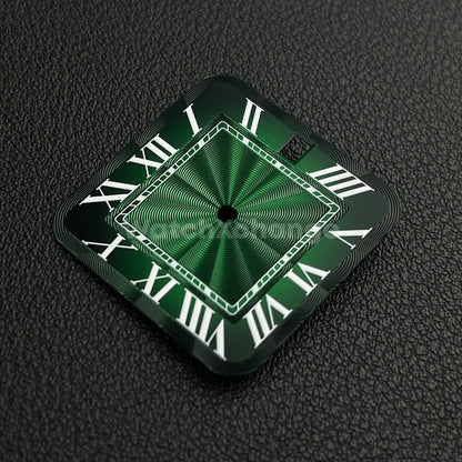 27mm Green Square Watch Dial for NH35A Automatic Movement