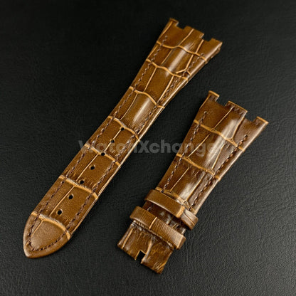 Brown High Quality Genuine Leather Watch band Strap 28mm for AP ROYAL OAK