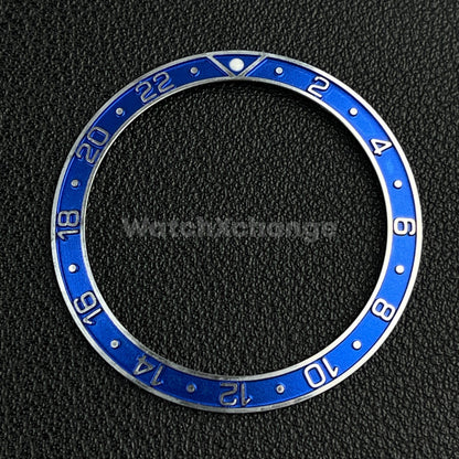 Blue & Silver 38mm Sloping Bezel Insert For Watch GMT Seiko Rolex SKX007 SRPD