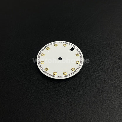 28.5mm White Enamel Diamond Watch Dial for SEIKO NH35 NH36 Movement