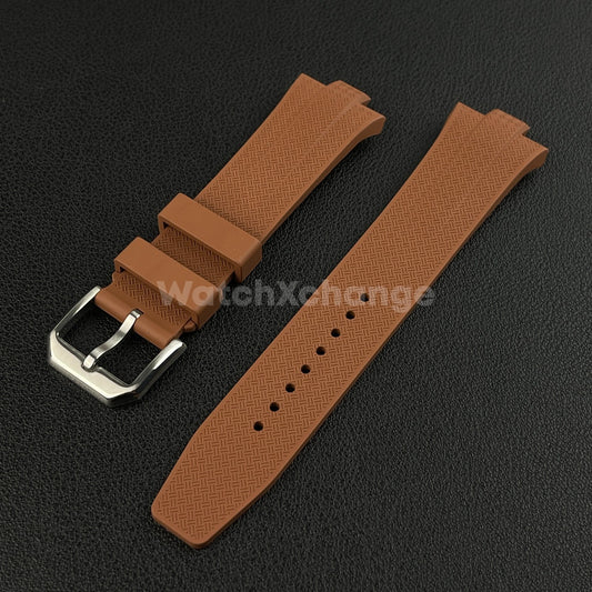 Brown Rubber Watch Strap For Citizen Tsuyosa NJ0150 NJ0151ME NJ01510158 9mm