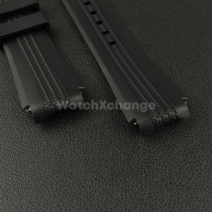 Black 20mm Silicone Rubber Curved End Watch Strap Band For Omega Rolex