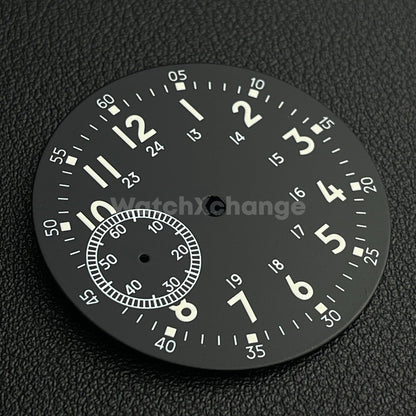 38.9mm Black Watch Dial Green Luminous For ETA6497 Seagull ST36 Movement Part